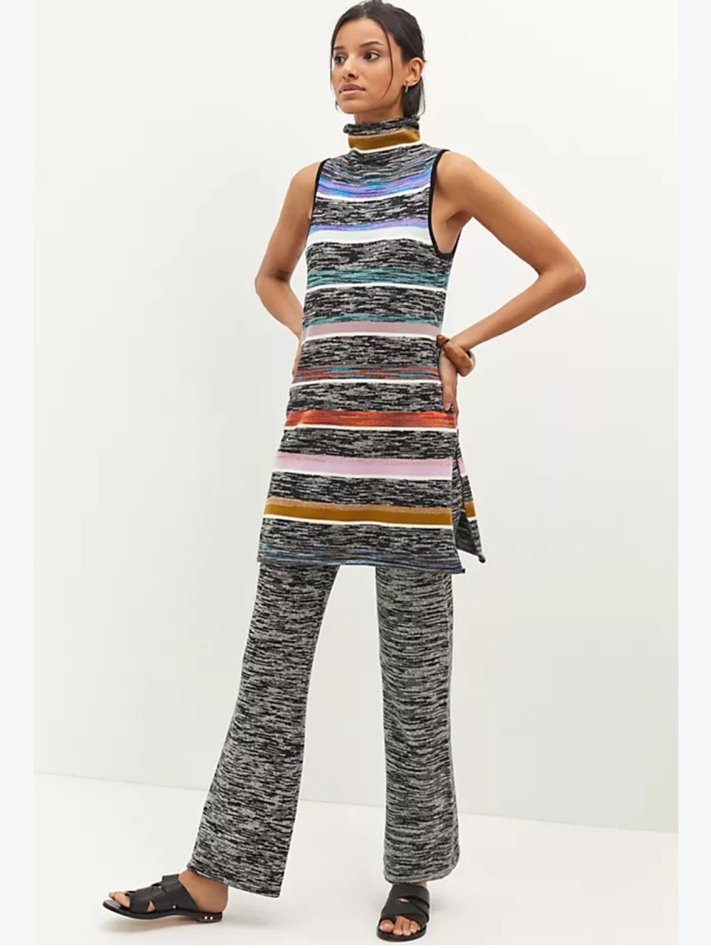 NWT Anthropologie Sleeveless Striped Tunic & Knit Pants Set - Multicolor